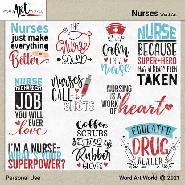Nurses Word Art Nurses Word Art
