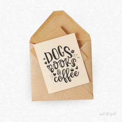 dogs books coffee card