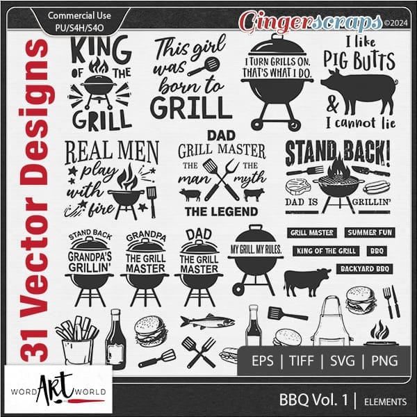 waw_BBQ_Vol 1_CU BBQ Word Art and T-Shirt Quotes Set