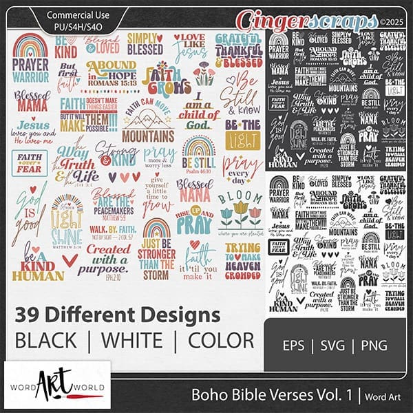 waw_Boho Bible Verses_Vol 1_CU Boho Bible Verses Vol 1 CU Word Art Pack
