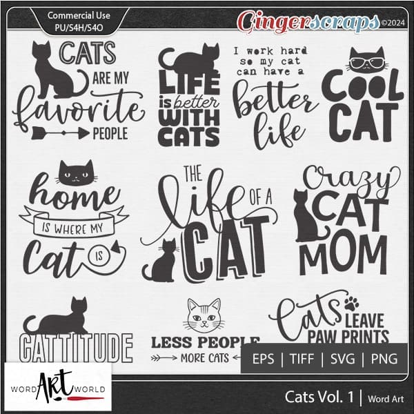 waw_Cats_Vol 1_CU Cats Vol 1 T-Shirt Quotes Set