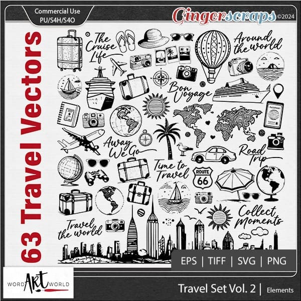 waw_Travel Set_Vol 2_Preview Travel Vectors and Words Set
